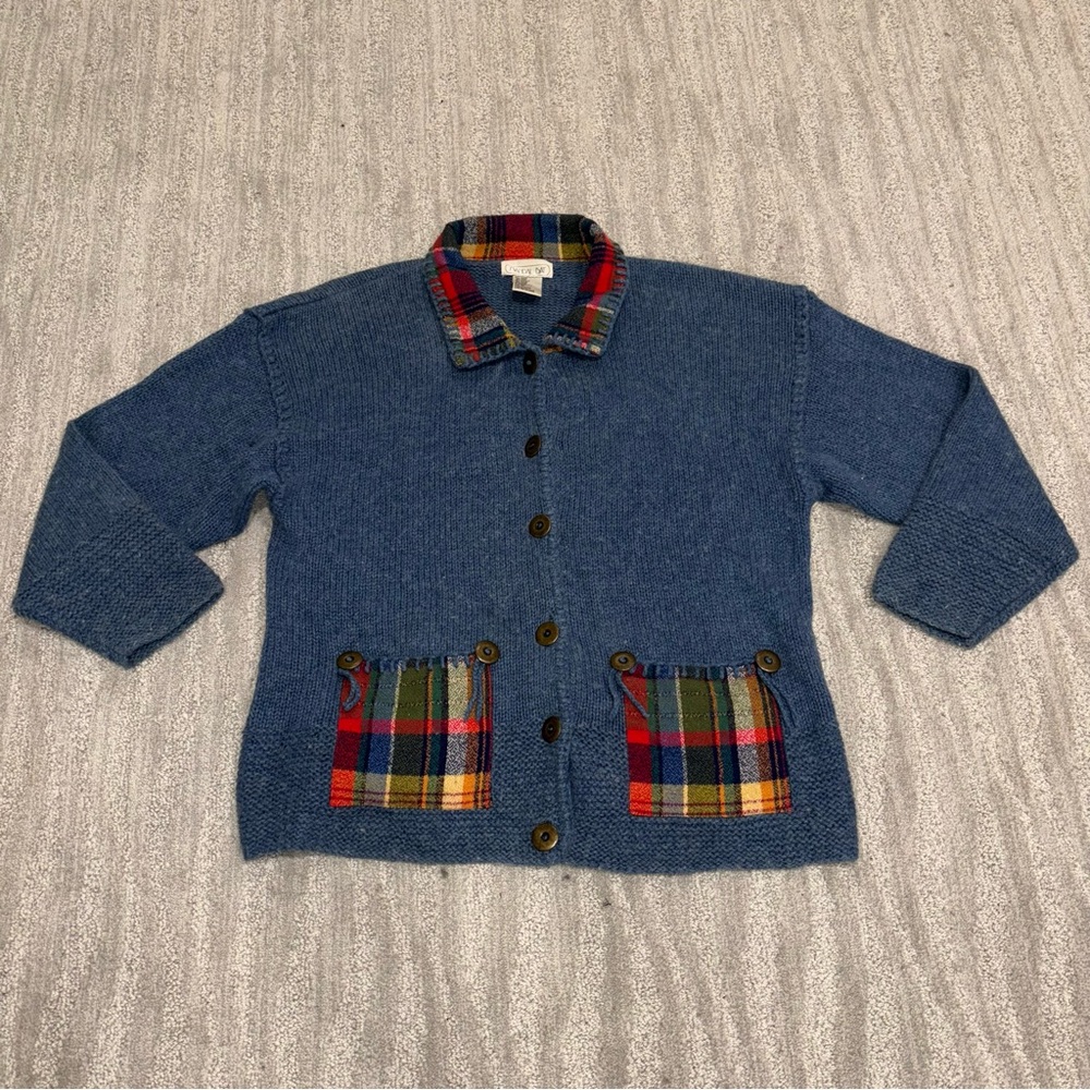 VTG Mandal Bay Wool Blend Cardigan Embroidered Button Collared Boho Women’s XL - Picture 3 of 9